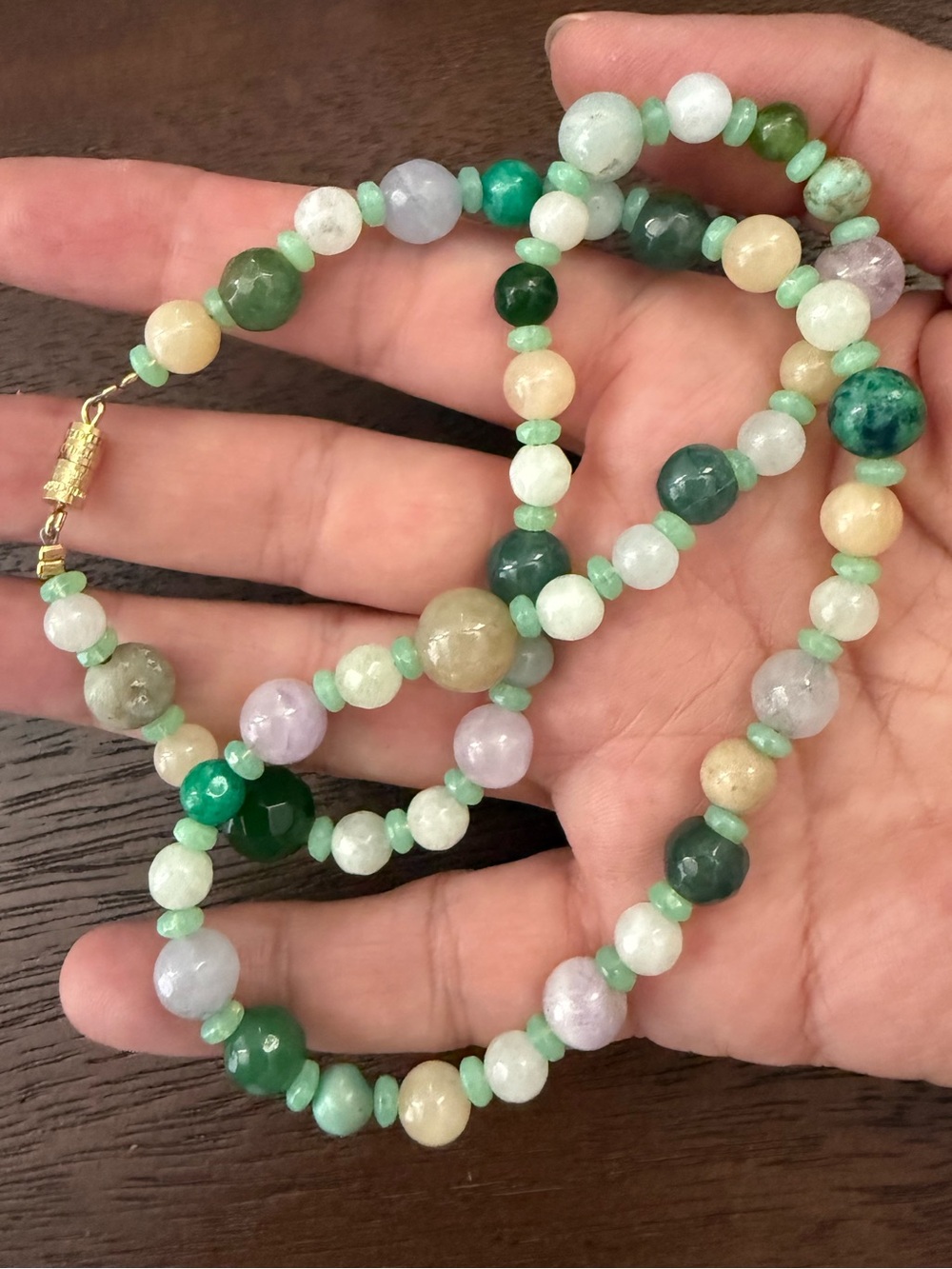 Green & Earth Tone Multi Gem Beaded Necklace
